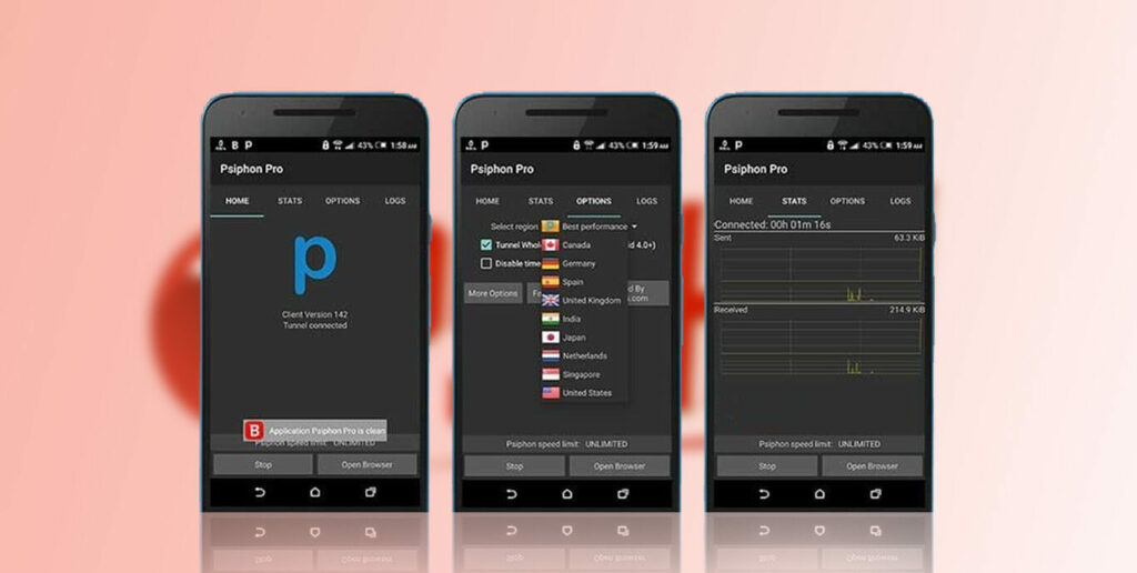 tampilan Psiphon Pro Mod Apk