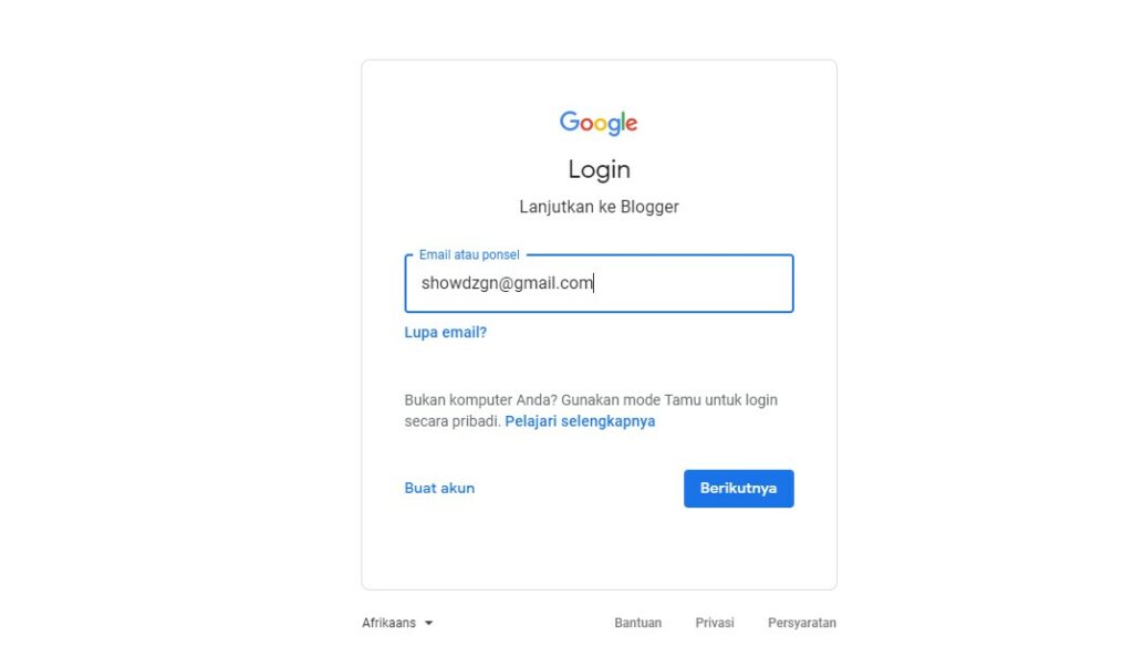 Login Blogger